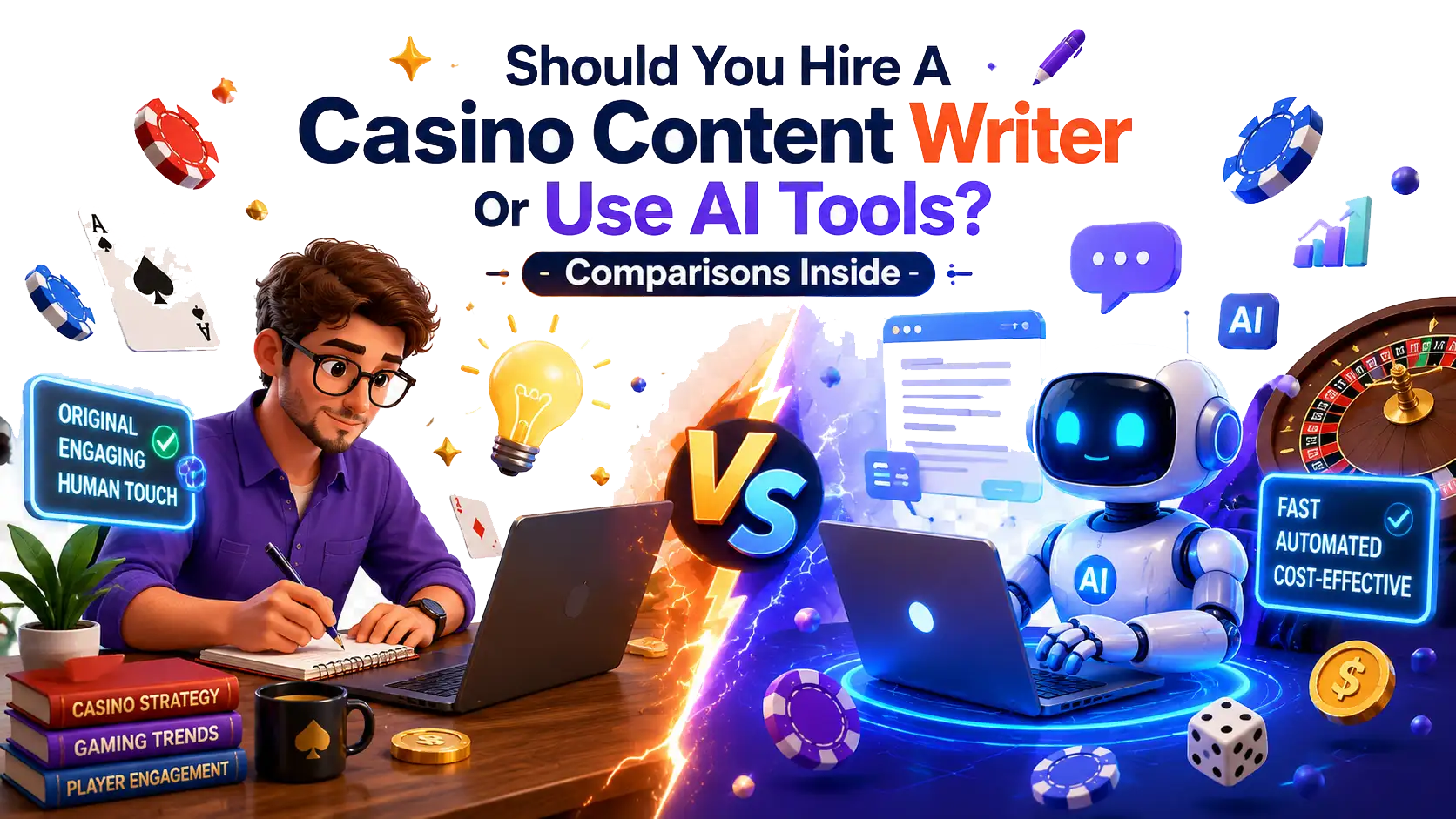 Should You Hire Human Casino Writers Or Use AI Tools? Comparisons Inside